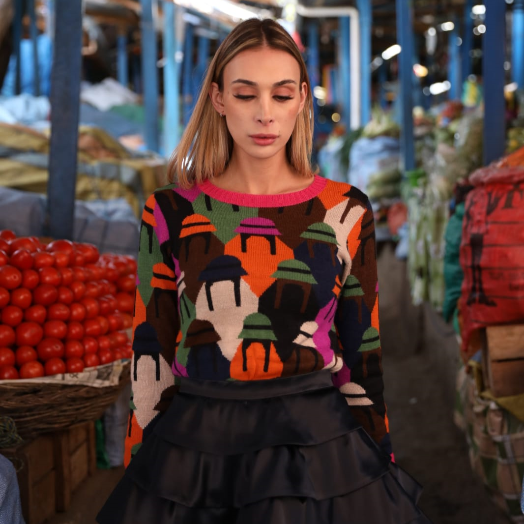 Cholita Print Sweater