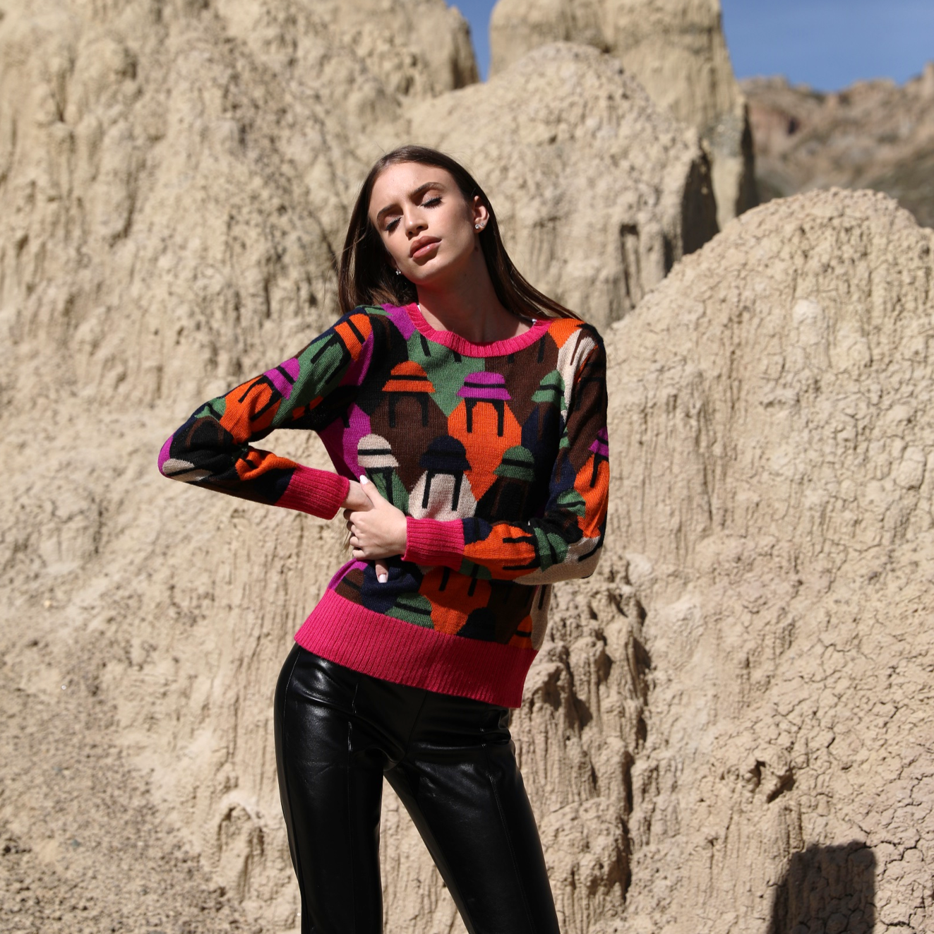 Cholita Print Sweater